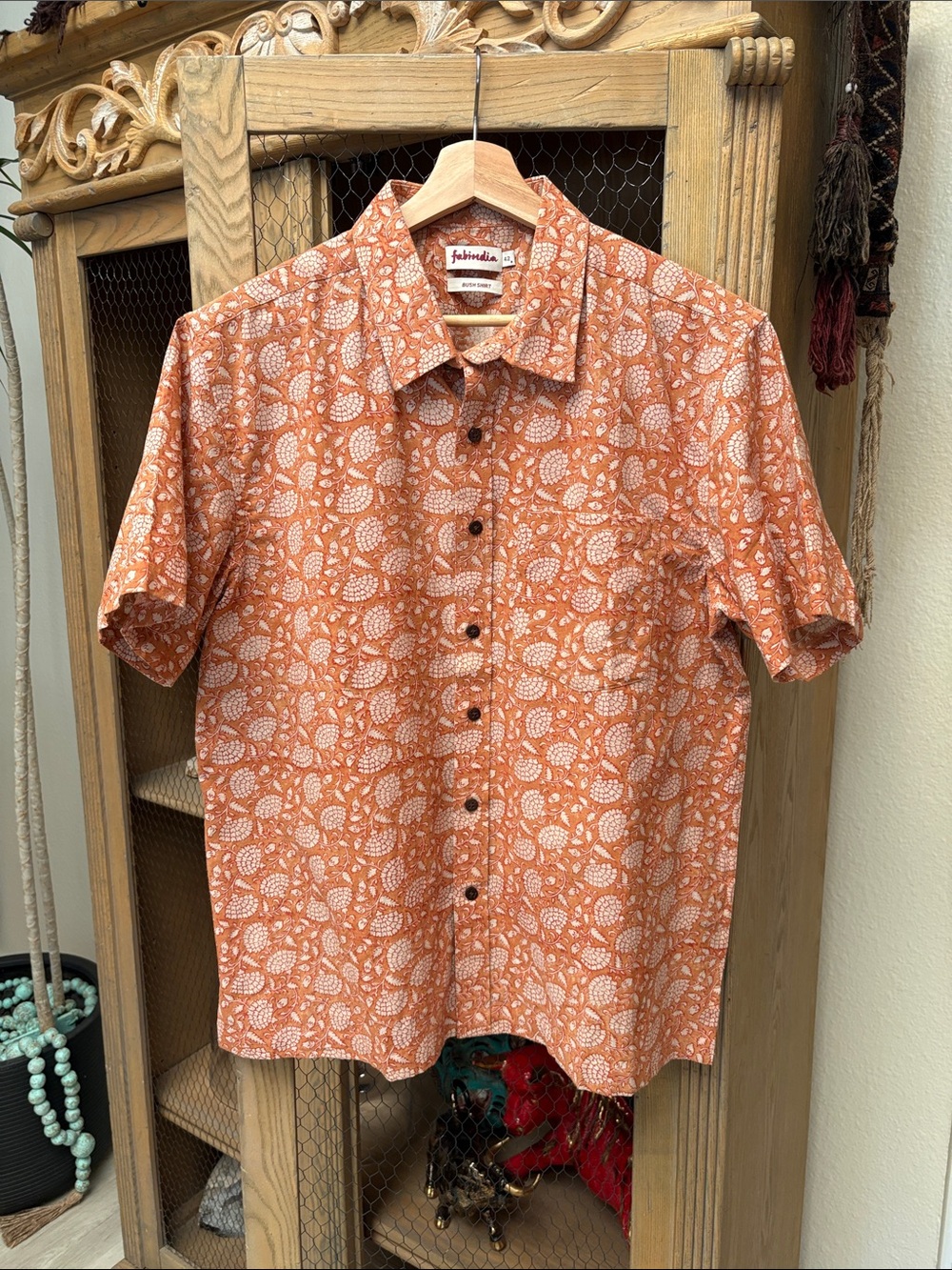 Fabindia Short Sleeve Button Down Bush Shirt